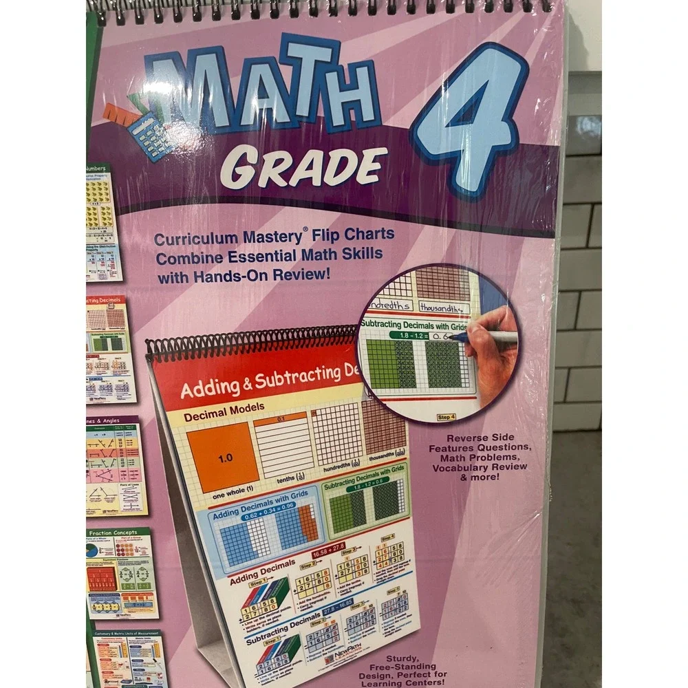 NewPath Learning Math Flip Chart Grade 4 Multicolor Curriculum Mastery 33-4001